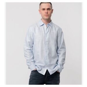 Ted Baker London Blue Floral Long Sleeve Cotton Button Up Shirt Men Size 5 US L